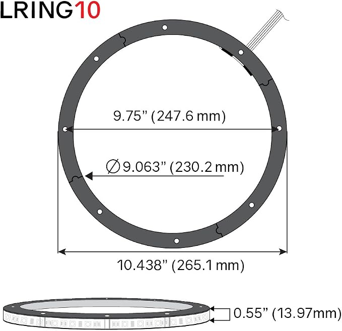 DS18 LRING10 LED RGB Speaker Ring Waterproof 10-Inch