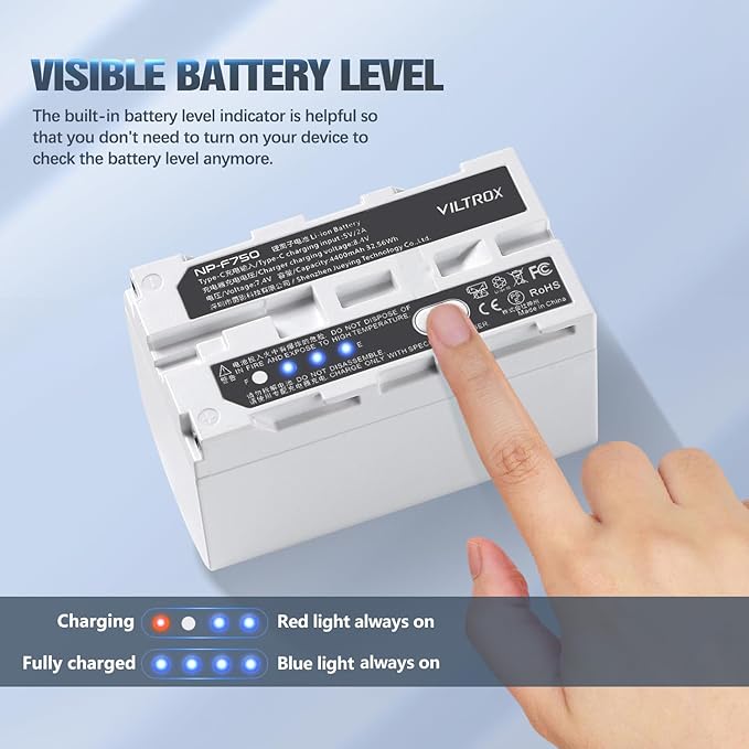 VILTROX NP-F750 Battery 2 Packs, Replacement
