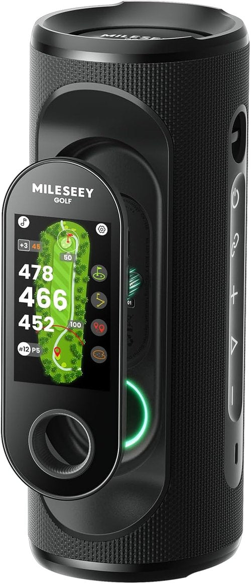MiLESEEY GeneSonic Pro Golf Speaker - Detachable GPS Rangefinder, 43,000+ Preloaded Courses, Waterproof, 15H Battery
