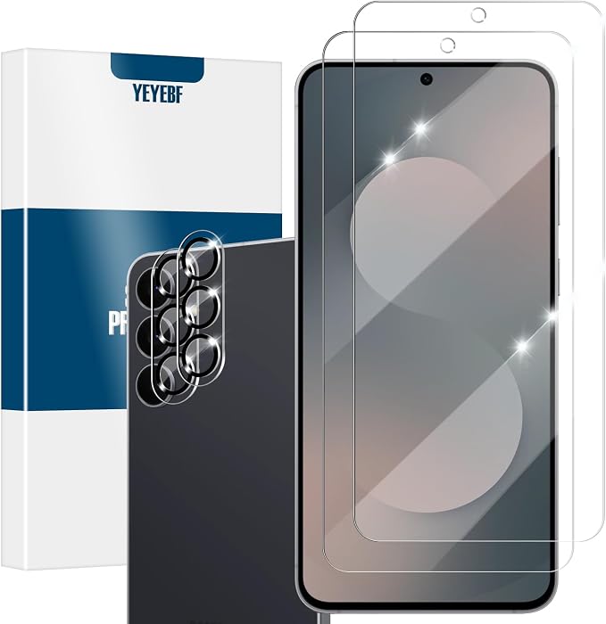 Screen Protector for Samsung Galaxy S25 FE, Tempered Glass & Camera Lens