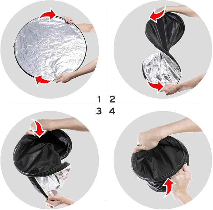 2-in-1 Photo Reflector Fill Light Soft Light Collapsible Reflector 12" 30cm