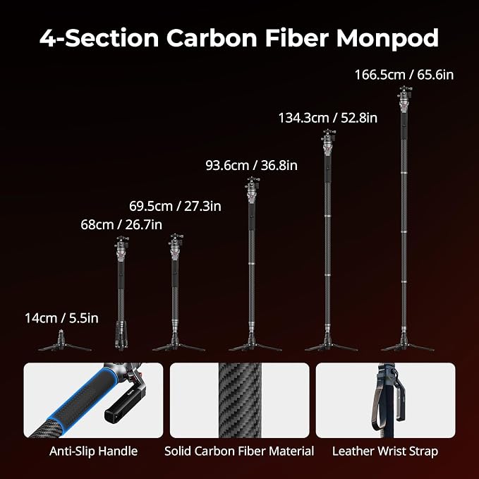 SmallRig 166.5cm / 65.6" Carbon Fiber Monopod