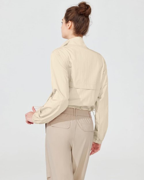 Locachy Women's Lightweight Quarter Zip Jacket - Cropped Athletic Pullover for Outdoor Workouts