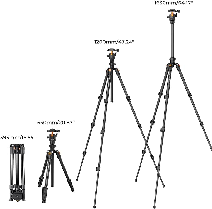 K&F CONCEPT 64 inch/163 cm Camera Tripod, Lightweight Travel Outdoor DSLR