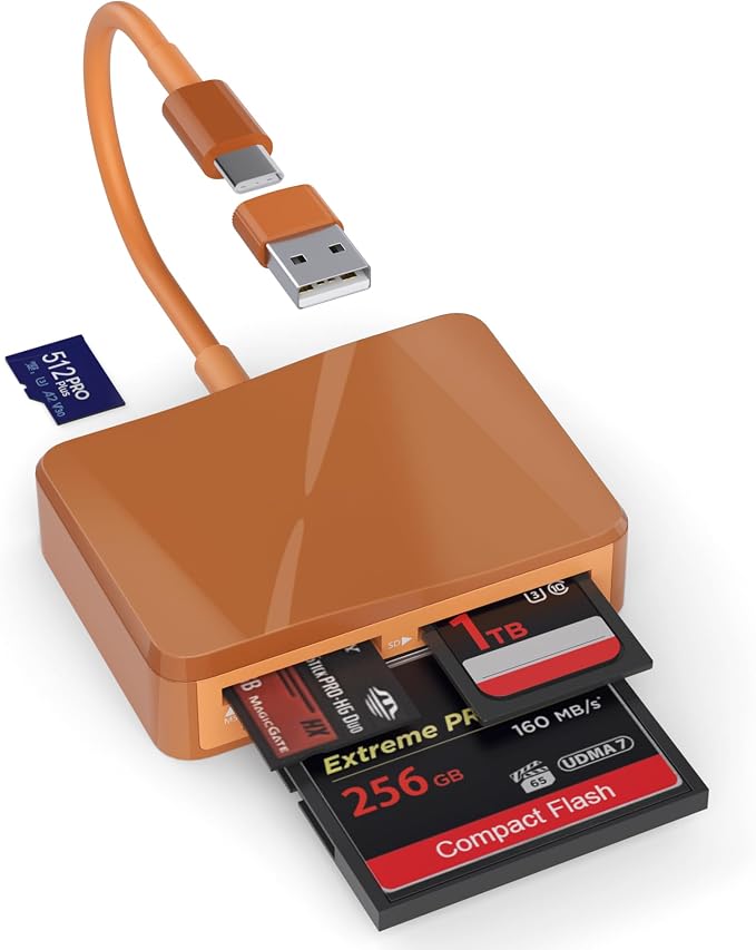 SD Card Reader, 4 in 1 USB C to SD/TF/CF/MS Card Reader