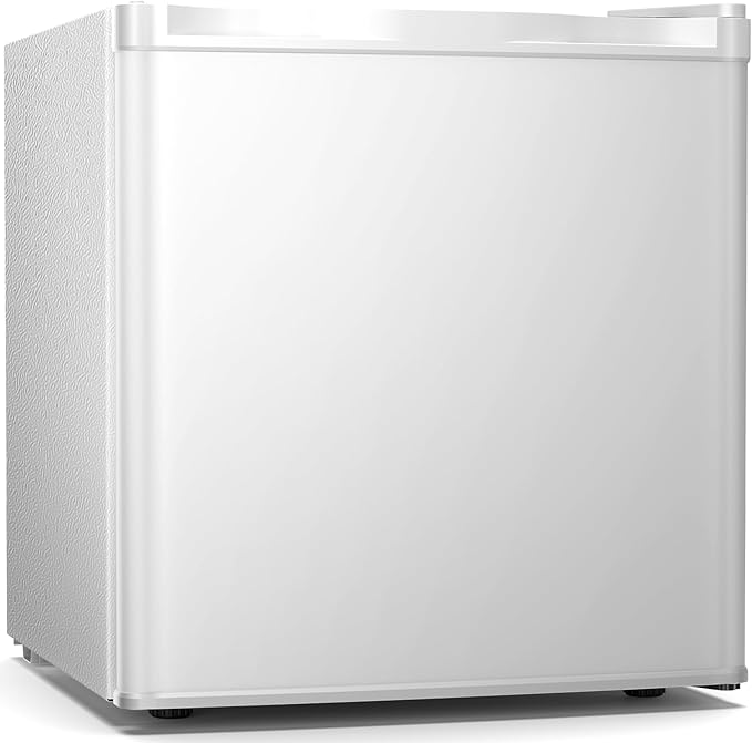 Antarctic Star 1.6 Cu. Ft Mini Fridge with Freezer,Small Compact Refrigerator with Single Reversible Door, Removable Shelves, 7 Adjustable Thermostat, for Dorm/Bedroom/Office,White