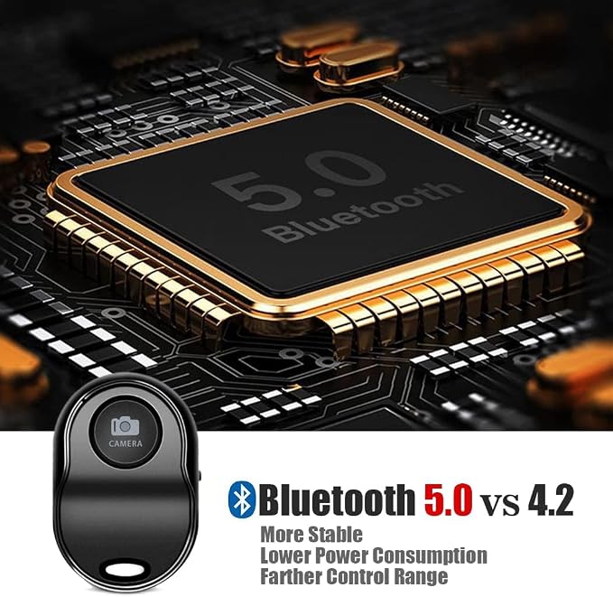 Bluetooth 5.0 Remote Shutter for iPhone & Android Camera Wireless Remote