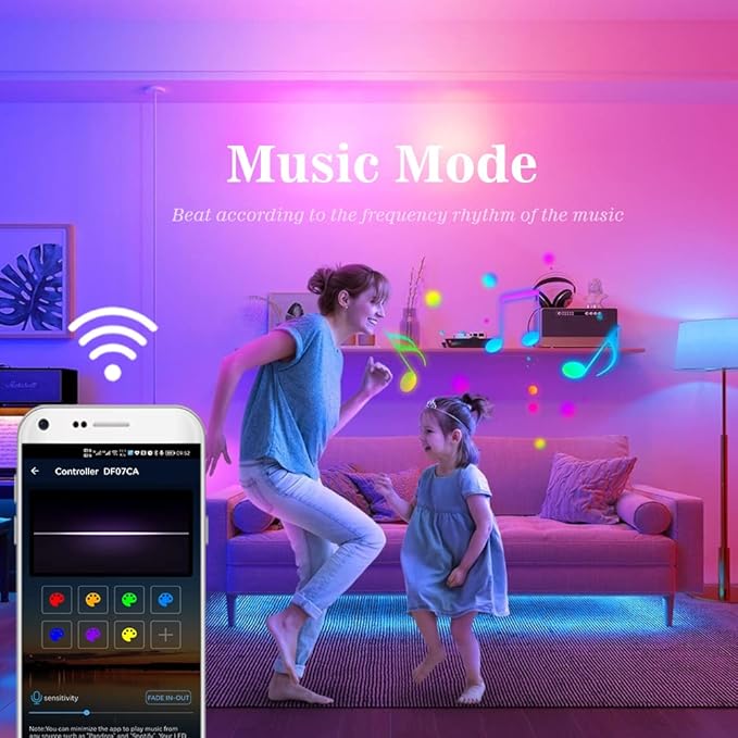 INDARUN RGB COB Led Strip Light 16.4FT/5M, 576Leds/M, 24V Color Changing Led Strip Lights Dimmable with APP Control, Music Sync, Alexa/Google Compatible, Flexible Led Tape Light for Room Decor