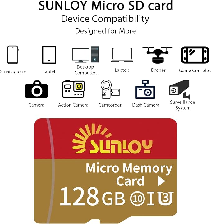 PSP Memory Stick Adapter with 128GB Micro SD Card, Micro SD/SDHC/SDXC to Memory