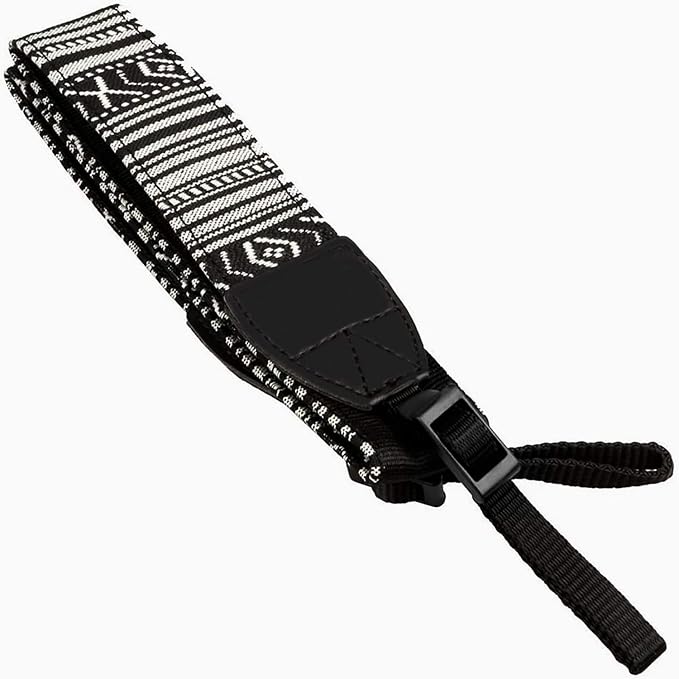 Camera Strap Canvas BlackWhite Shoulder Strap