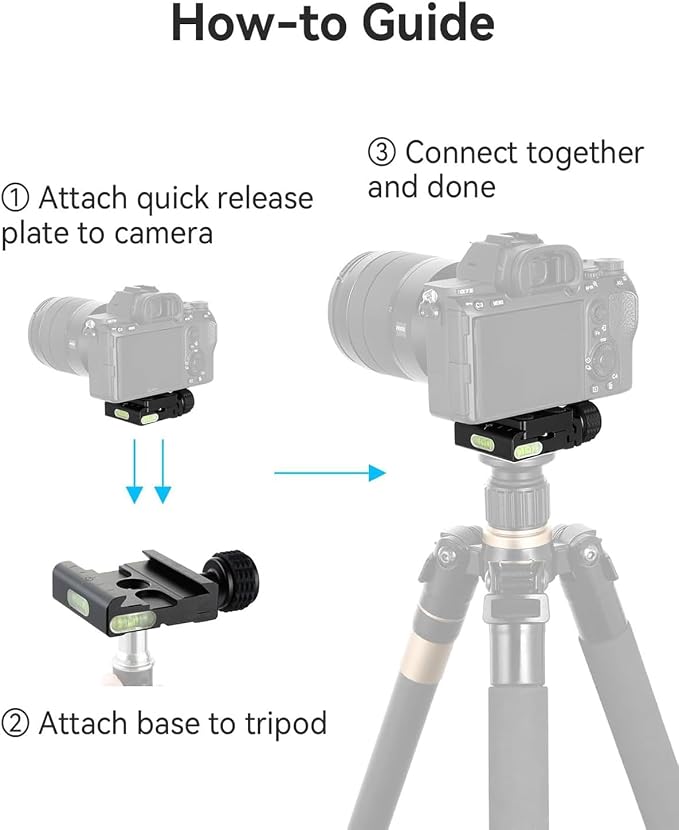 UTEBIT 50mm Arca Swiss Quick Release Plate, Aluminum QR Clamp Adapter Set