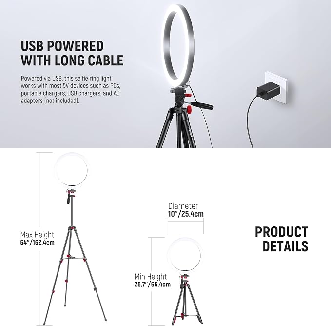 NEEWER Basics 10" Selfie Ring Light