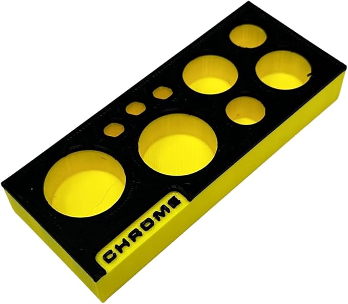MagAttach Chrome Adapter and Short Extensions Magnetic Interconnecting Organizer Tray (Yellow/Black)