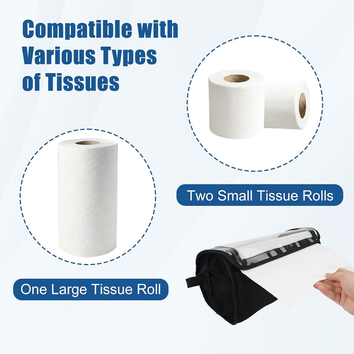 Portable Car Paper Towel Holder: Water-Resistant Toilet Paper Dispenser | No-Drill Over-the-Door Towel Roll Organizer, Multi Use for RV, BBQ, Camper, Boat, Garage, Kitchen Cabinets & Outdoor Fences