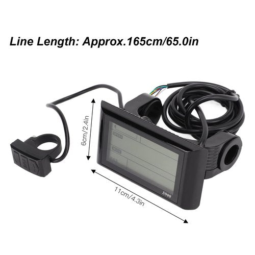 BTER Electric Bicycle Display, Multifunctional S900 36V 48V Universal Upgrade eBike LCD Display with 5 Pin SM Waterproof Socket, Durable Electric Bicycle LCD Display Meter for Bicycle Modification