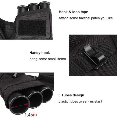 KRATARC Hip Quiver - 3-Tube Arrow Carry Bag with Adjustable Belt & Pockets for Archery
