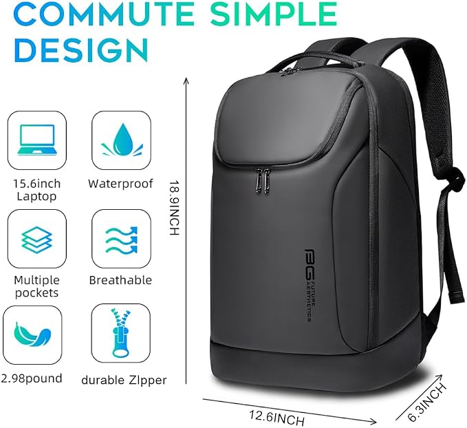 BANGE Business Smart Backpack Waterproof fit 15.6 Inch Laptop Backpack