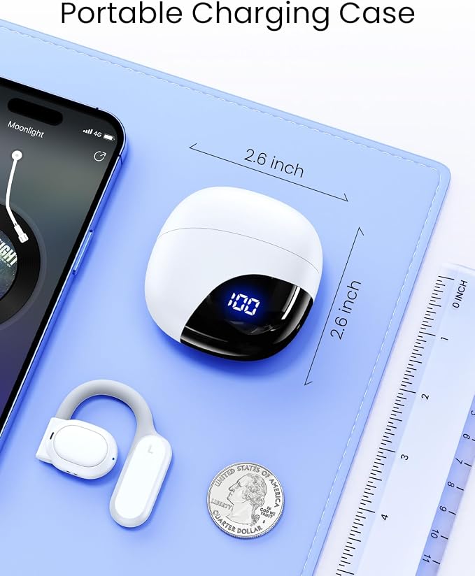 AI Translation Earbuds Real Time 164 Languages 80H Playtime Translator Ear Buds Audifonos Traductores Inglés Español Wireless Earphones Bluetooth AI Headphone for Travel Meeting Learning K08 White