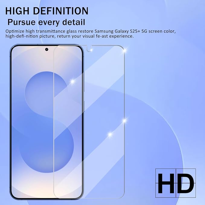 Screen Protector for Samsung Galaxy S25 Plus / S25+, Tempered Glass for Galaxy