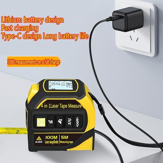 Tape Measure 4-in-1 Laser Digital Measuring Tape & 100m/328ft Laser Distance