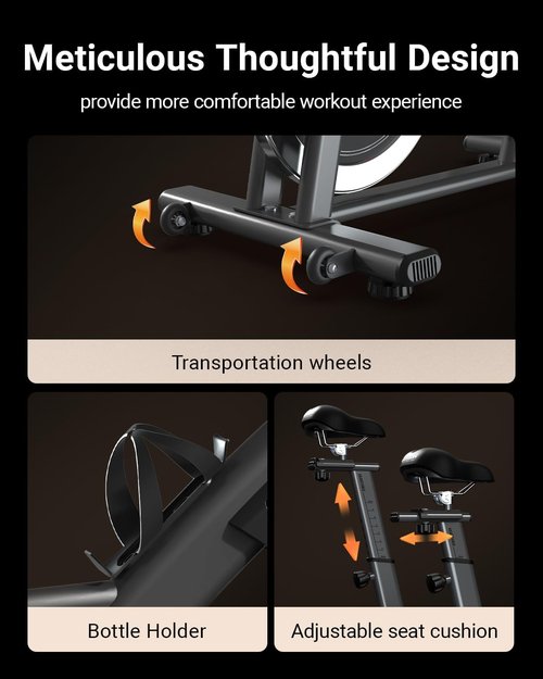 HARISON Exercise Bike - Magnetic Stationary Indoor Cycling Bike with Adjustable Resistance & 380lb Capacity