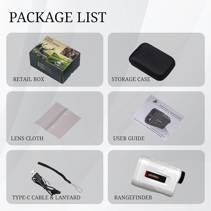 7 in 1 Golf Laser Rangefinder 6X Magnification