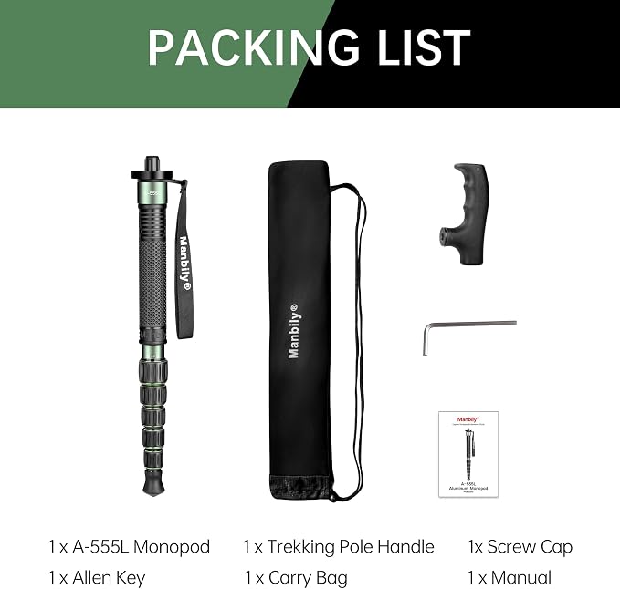 Manbily Camera Monopod Aluminum Portable Compact Lightweight Travel Monopod