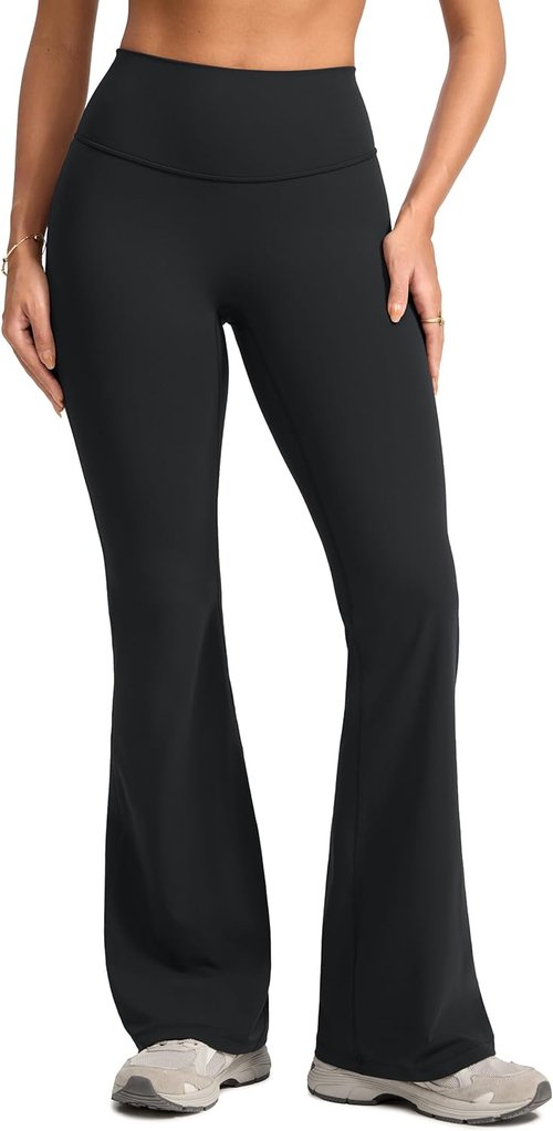 INGIA High Waist Scrunch Butt Flare Leggings - 31" V-Back Bootcut Yoga Pants for Women