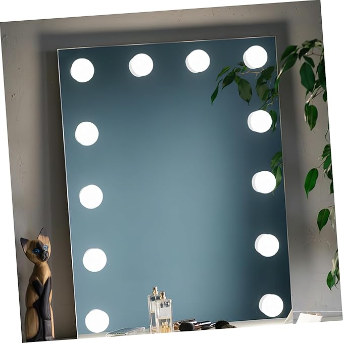 Dimmable USB LED Makeup Mirror Lights for Vanity Adjustable Brightness 5V Power Supply for Bathroom and Dressing Table 10-Piece Light Set