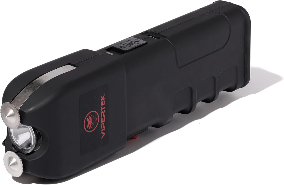 VIPERTEK VTS-989 Stun Gun - Rechargeable Self Defense Tool with LED Flashlight