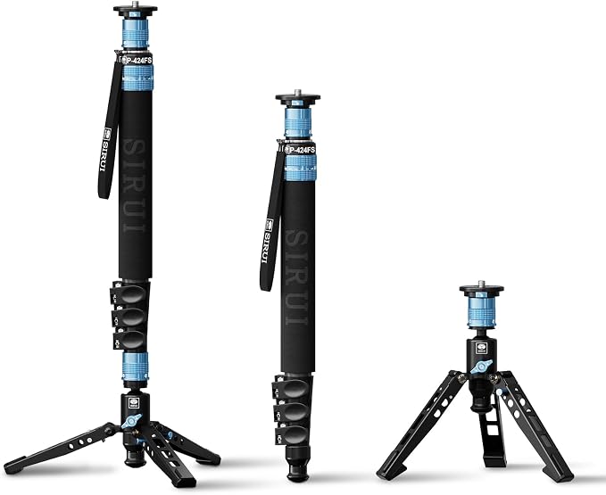 SIRUI P-424FS Carbon Fiber Monopod, 360° Panorama, Modular 3 in 1, Quick