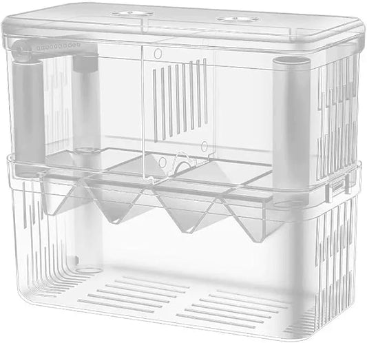 J-star Large Fish Breeder Box for Aquarium Tank, Acrylic Breeding Box for Guppy/Betta/Shrimp/Clownfish, Baby Fish Hatchery & Isolation Tank