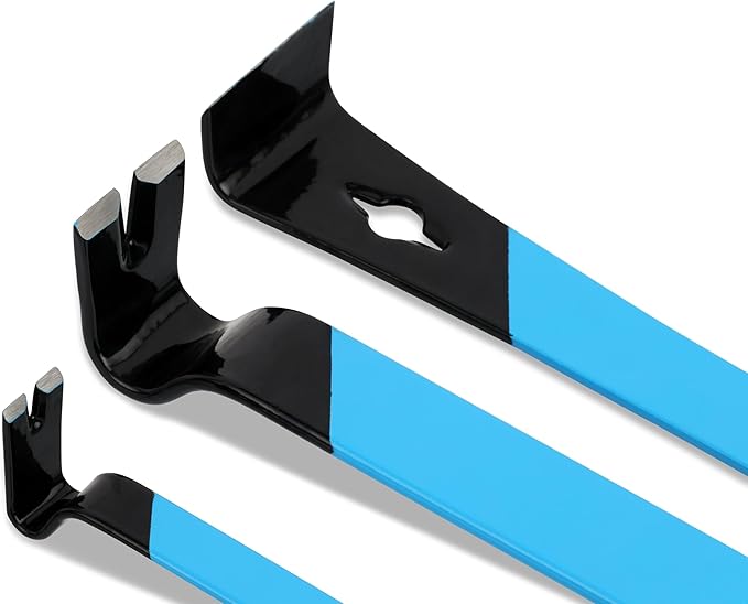 OX Tools 3-Piece Handy Bar Set – 5.5-Inch Flat Pry Bar, 7.5-Inch Flat Pry Bar, 9.5” Trim Pry Bar