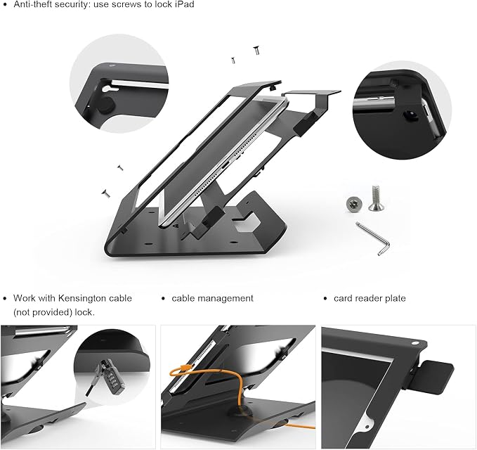 Tablet Kiosk POS Stand Compatible 10.2” iPad 7 8 9 Generation
