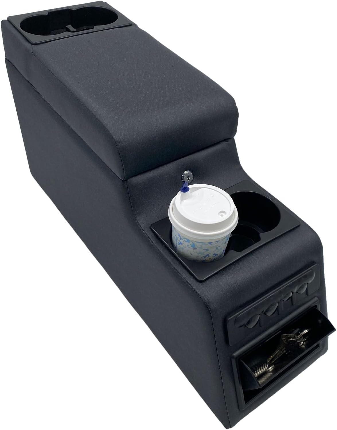 Truck Center Console Truck Seat/Bench Organizer for Jeep CJ5 1976-1983,Jeep CJ7 1976-1986,Jeep Wrangler(YJ) 1987-1995 (Denim Black)