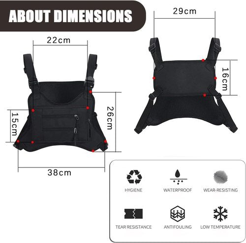 JOYEONDEF Sports Chest Bag - Water Resistant Running Pack with Cell Phone Holder & Extra Storage