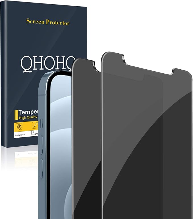 QHOHQ Privacy Screen Protector for iPhone 12 Pro Max 6.7 Inch, Anti-Spy