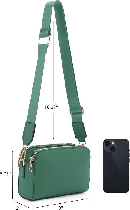 EVVE Crossbody Bags for Women Trendy Triple Zip Small Crossbody Camera Bag Purse