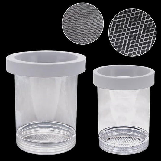 2 Pack Floating Hatching Box Acrylic Suspended Fish Tank Isolation Box Breeding Box Fish Egg Isolation Net Incubation Box (L-Fine Mesh and M-Coarse Mesh)
