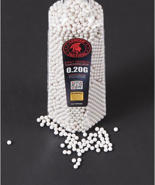 Lancer Tactical 6mm Premium Polished Airsoft BBs - 5,100 Count for Outdoor Field Use