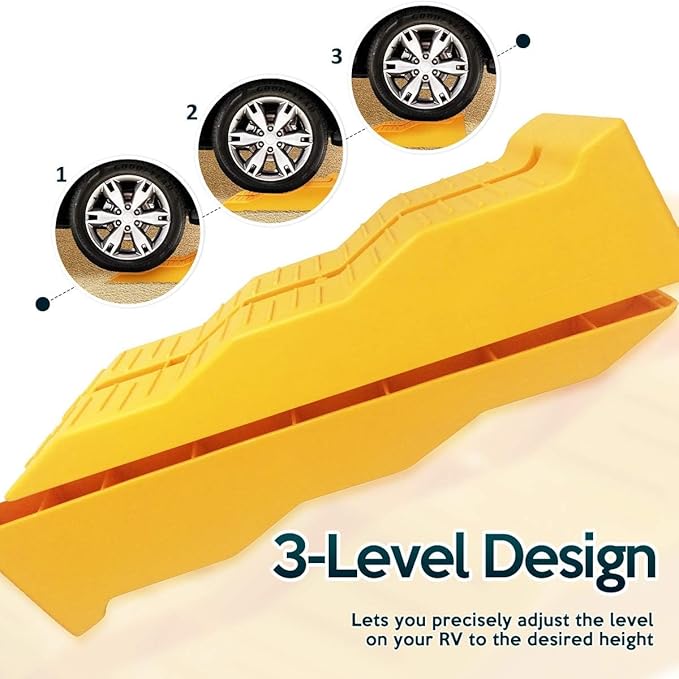 ZONETECH Automotive Leveling Ramps - 8 Packs Premium Quality Camper Trailer SUV Car Wheel Chocks, Leveler, Stabilizer on Uneven Ground- Great for Raising Auto