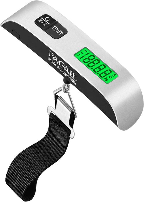 BAGAIL Digital Luggage Scale - 110lbs Capacity with Backlit LCD Display | Portable Travel Weighing Tool