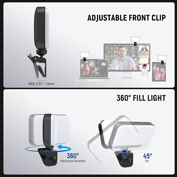 NEEWER Entry Level Version LED RGB Selfie Light, 91 LEDs Plastic Clip on Phone