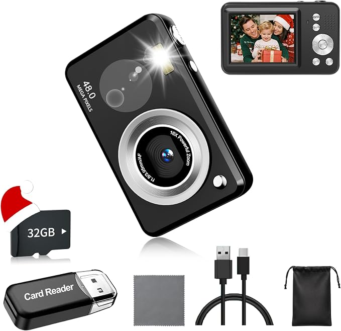 Digital Camera, FHD 1080P Point and Shoot Kids Camera,