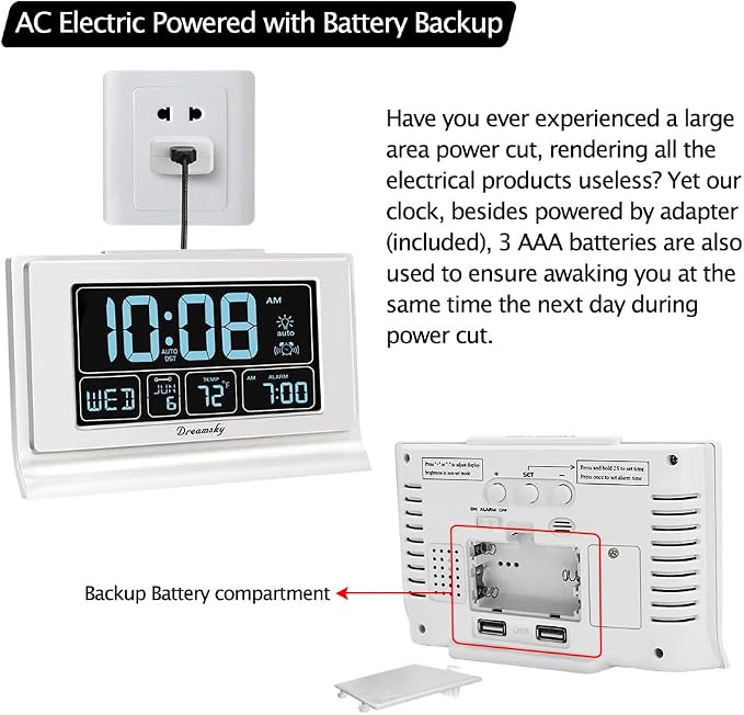 DreamSky Alarm Clocks for Bedrooms