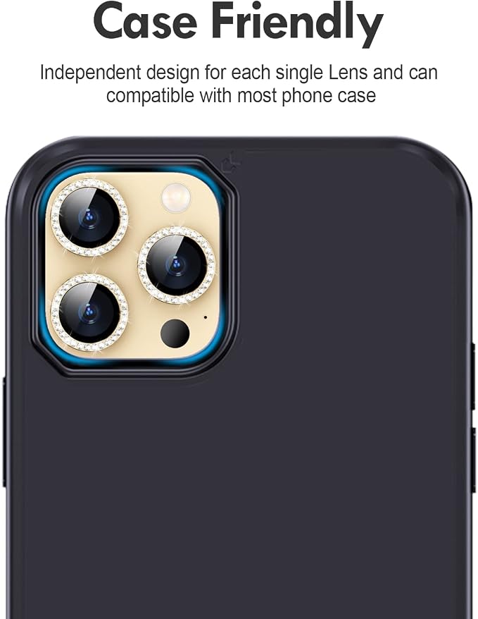 for iPhone 14 Pro/14 Pro Max Camera Lens Protector Bling, 9H Hardness