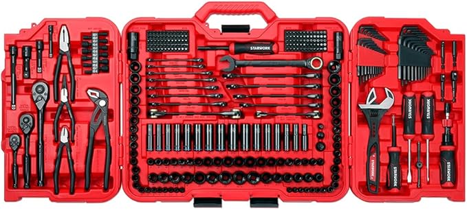 STARWORK TRUE MECHANIC™ 313-Piece Mechanics Tool Set and Socket Set, Professional SAE/Metric