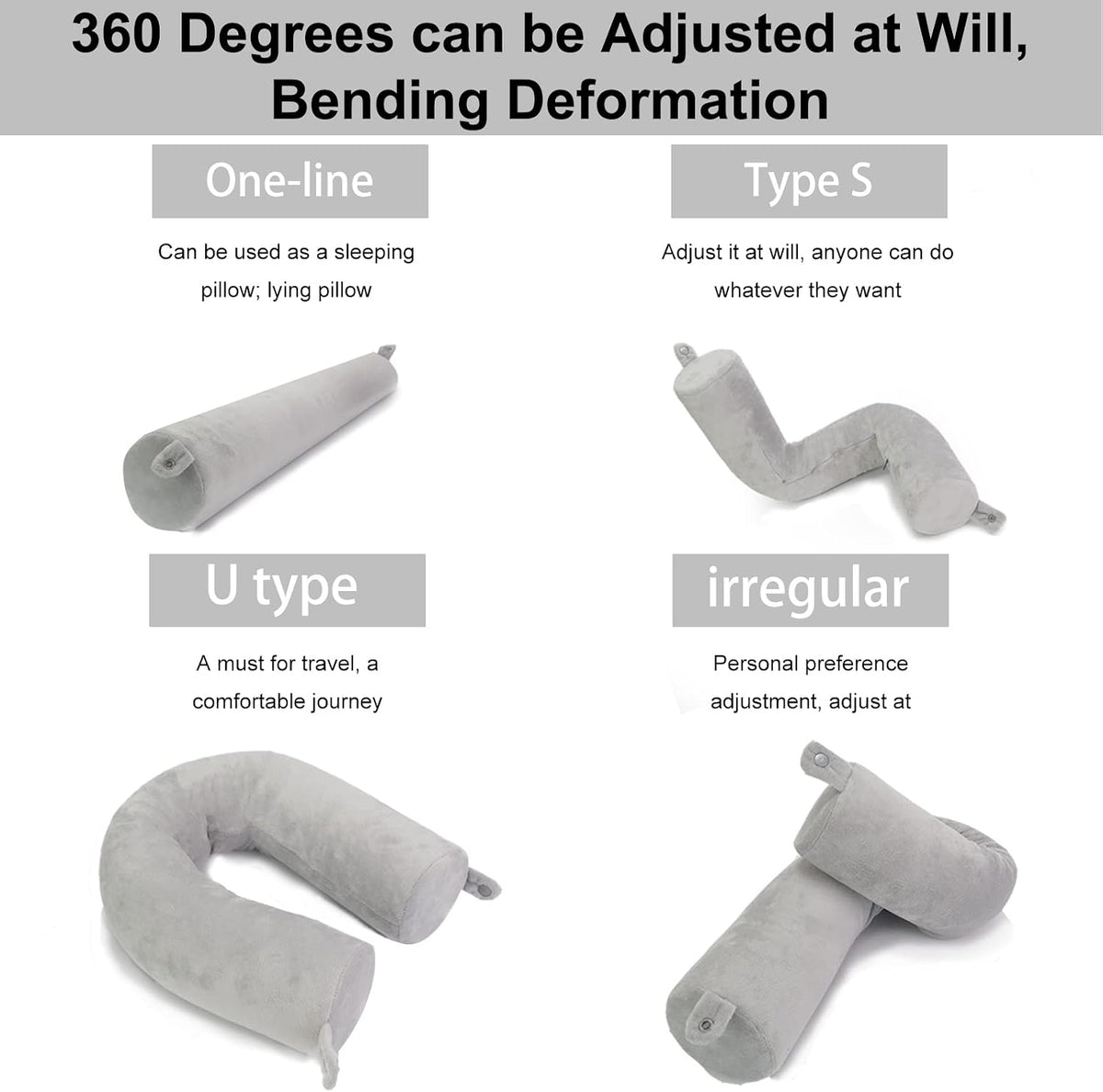 Travel Pillow-Twist Memory Foam Neck Pillow Support Pillow, Used for Neck, Chin, Waist and Leg Support-Suitable fo Airplanes, Buses, Trains.