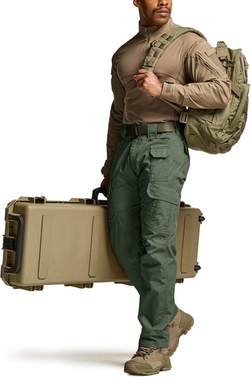 CQR Men's Tactical Pants - Lightweight Water-Resistant Ripstop Cargo for Outdoor Activities