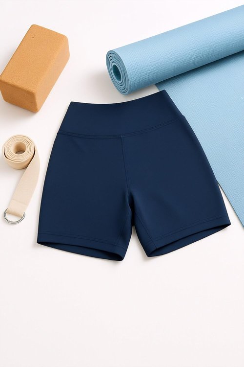 iloveSIA Yoga Shorts for Women - High Waisted, Squat-Proof Cotton Workout Shorts | Non-See Through